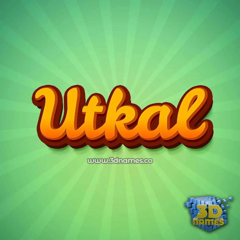 utkal in Green Rays style - 3D name wallpaper