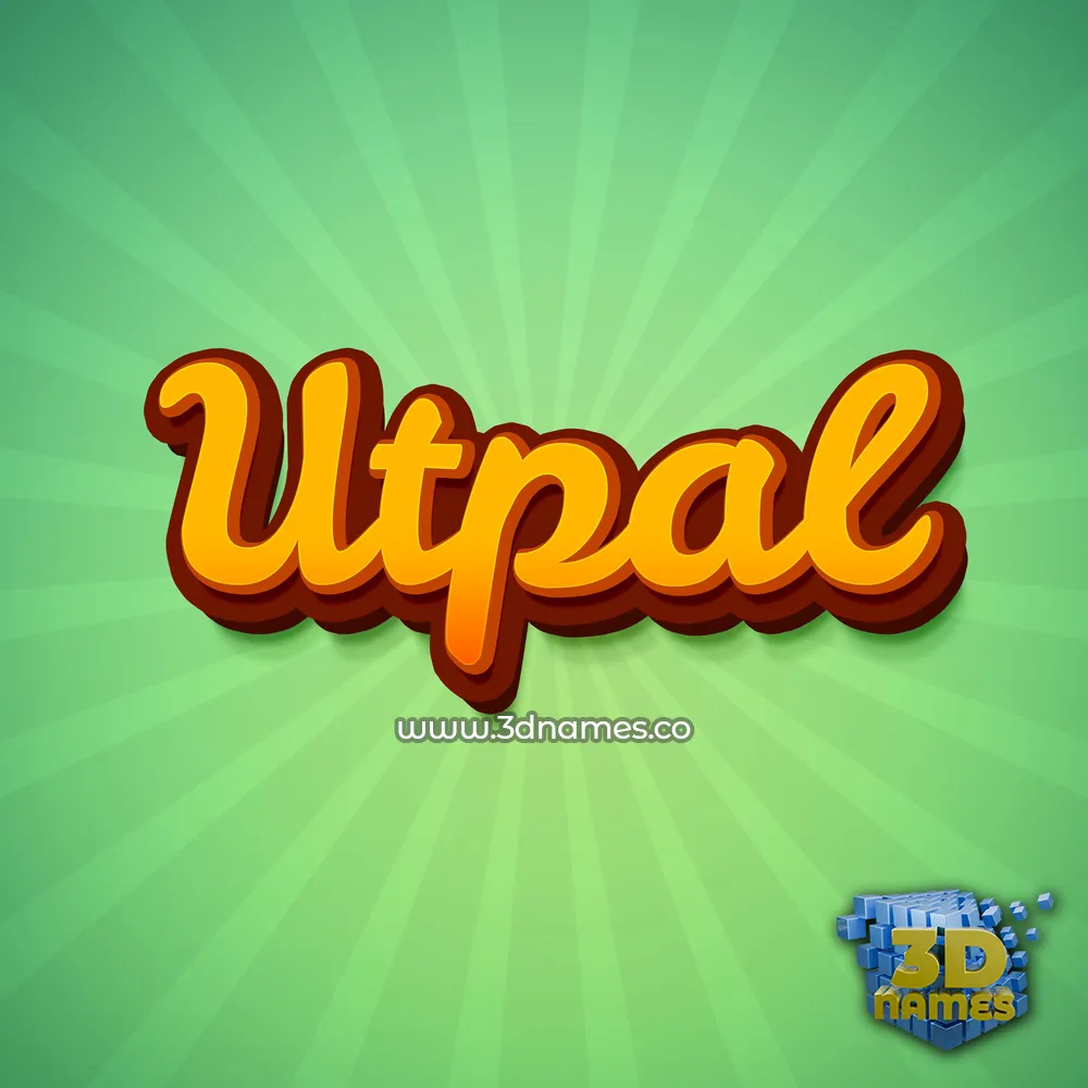 utpal in Green Rays style - 3D name wallpaper
