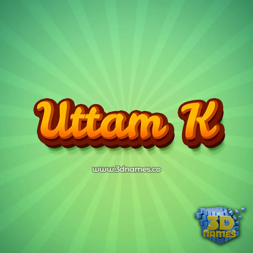 uttam k in Green Rays style - 3D name wallpaper