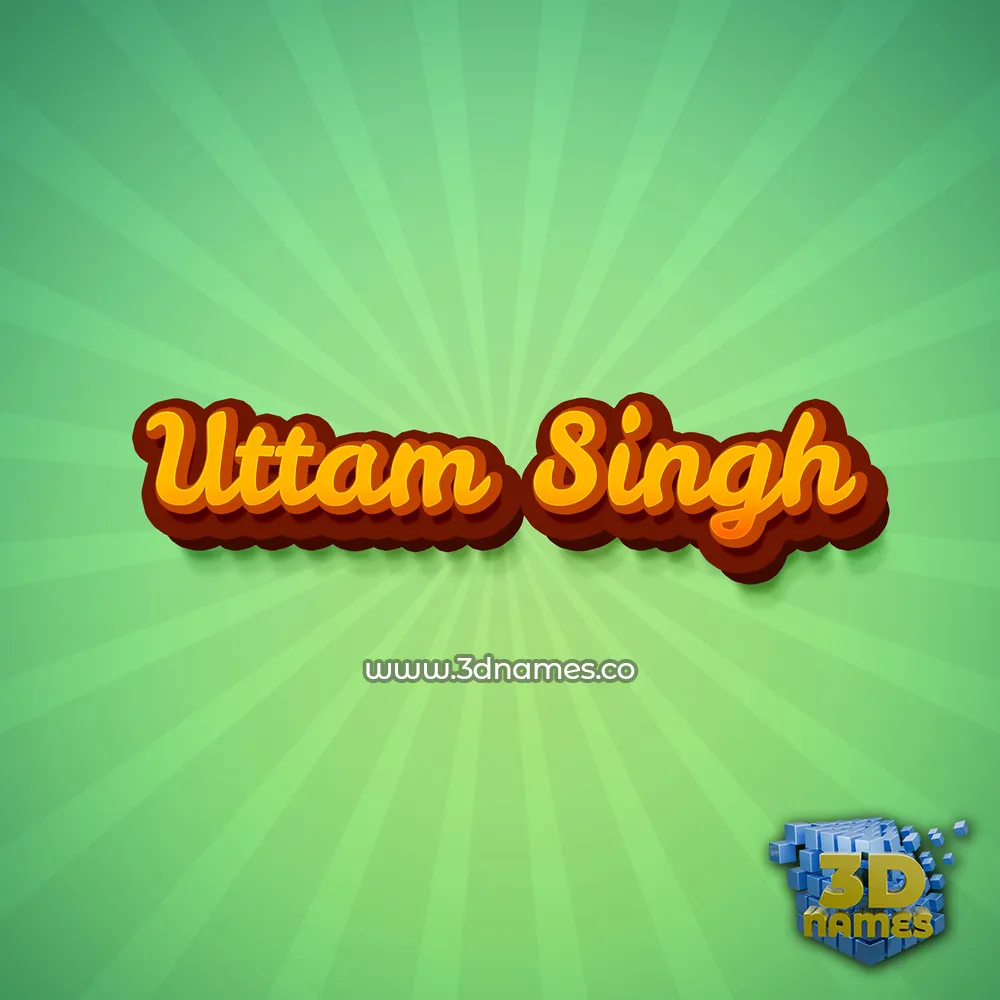 uttam singh in Green Rays style - 3D name wallpaper