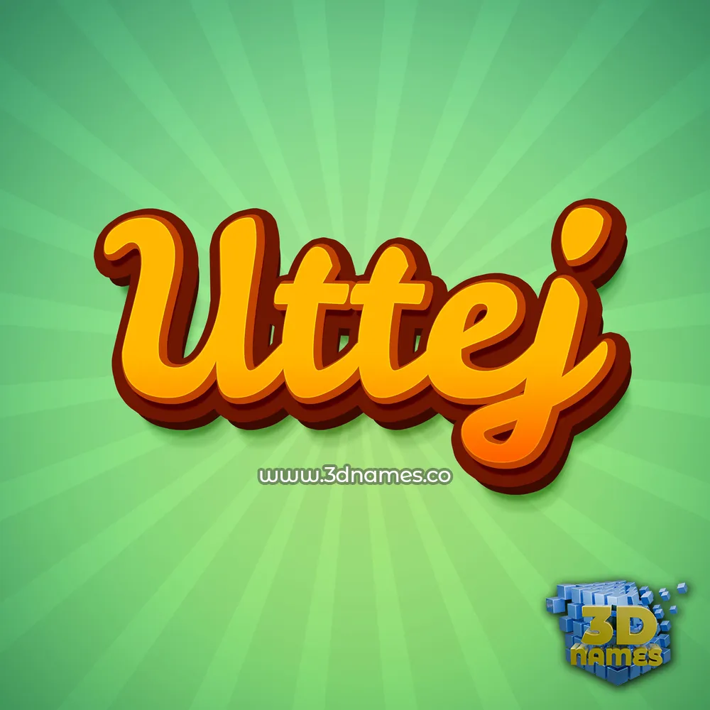 uttej in Green Rays style - 3D name wallpaper