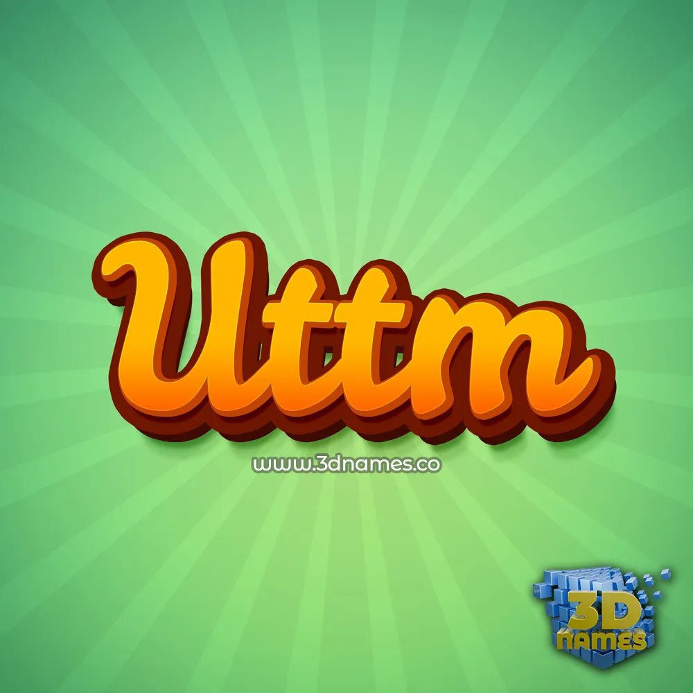 uttm in Green Rays style - 3D name wallpaper