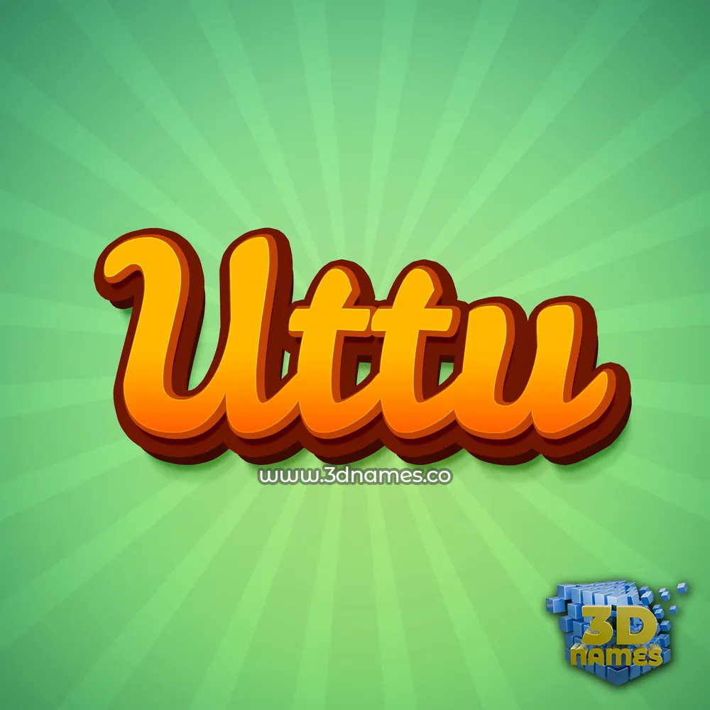 uttu in Green Rays style - 3D name wallpaper