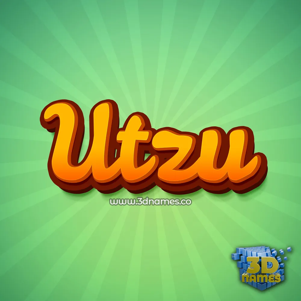utzu in Green Rays style - 3D name wallpaper