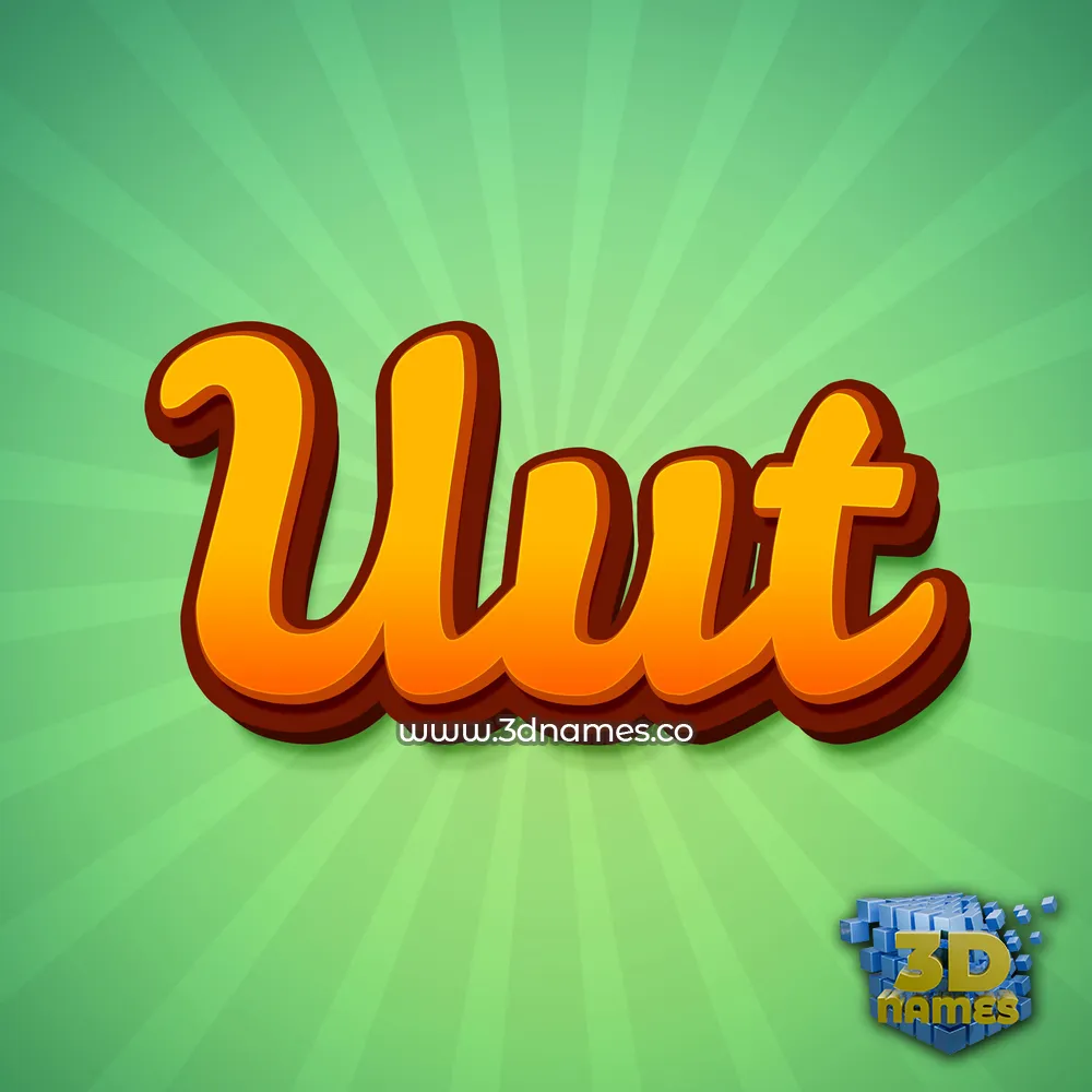 uut in Green Rays style - 3D name wallpaper