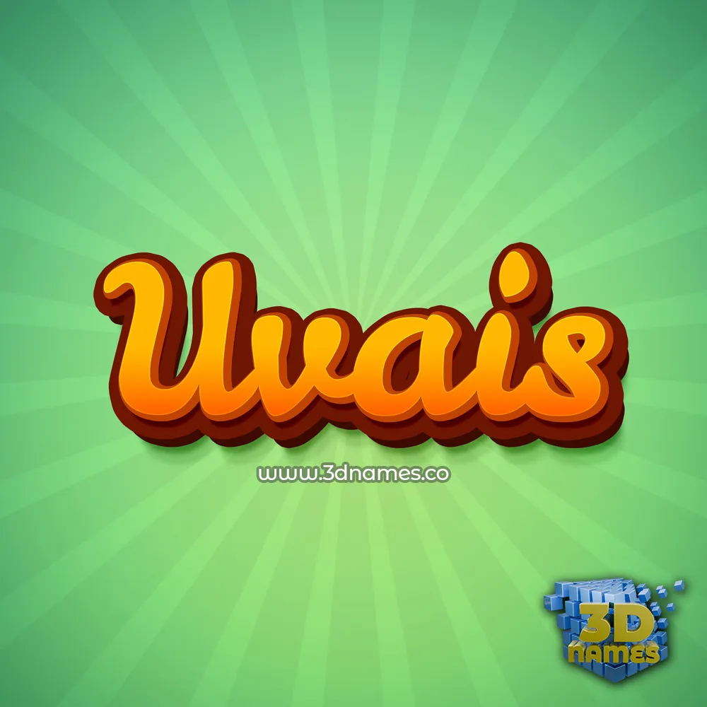 uvais in Green Rays style - 3D name wallpaper