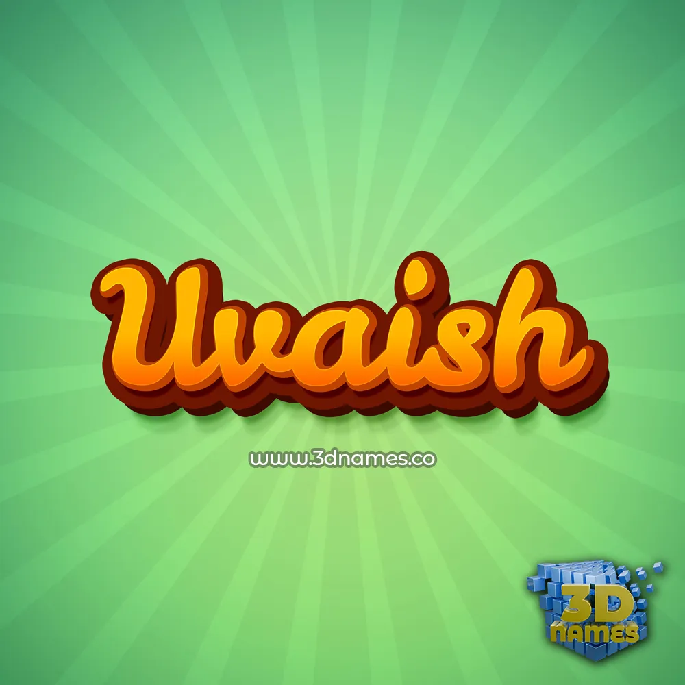 uvaish in Green Rays style - 3D name wallpaper
