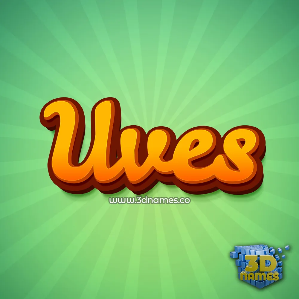 uves in Green Rays style - 3D name wallpaper