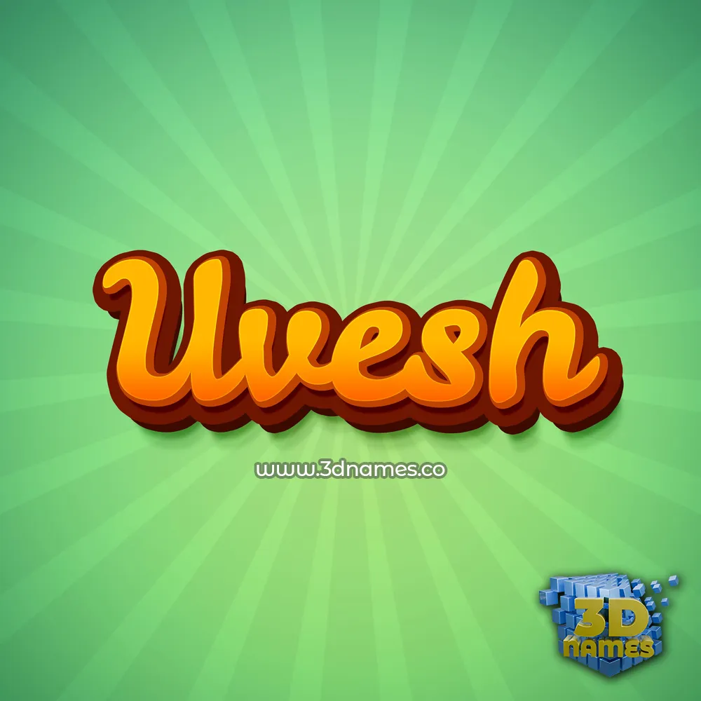 uvesh in Green Rays style - 3D name wallpaper