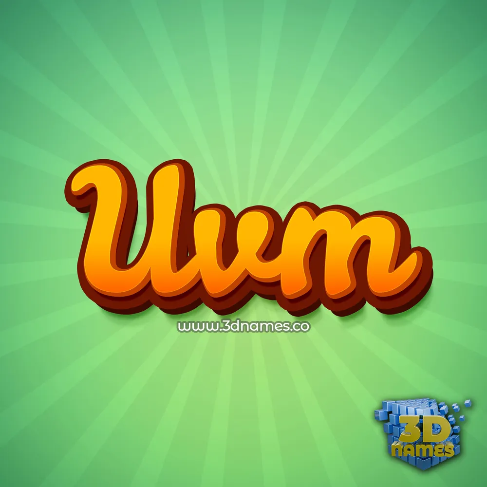 uvm in Green Rays style - 3D name wallpaper