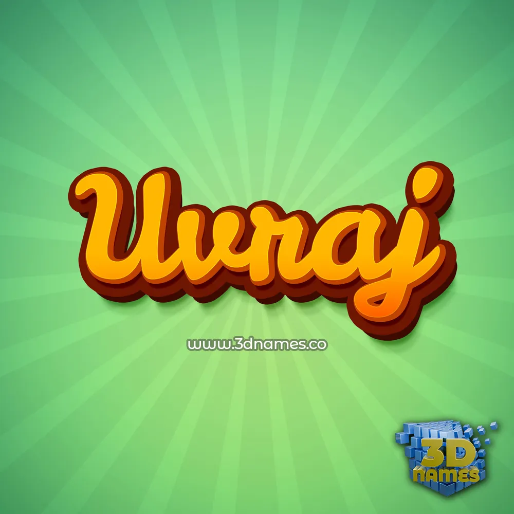 uvraj in Green Rays style - 3D name wallpaper