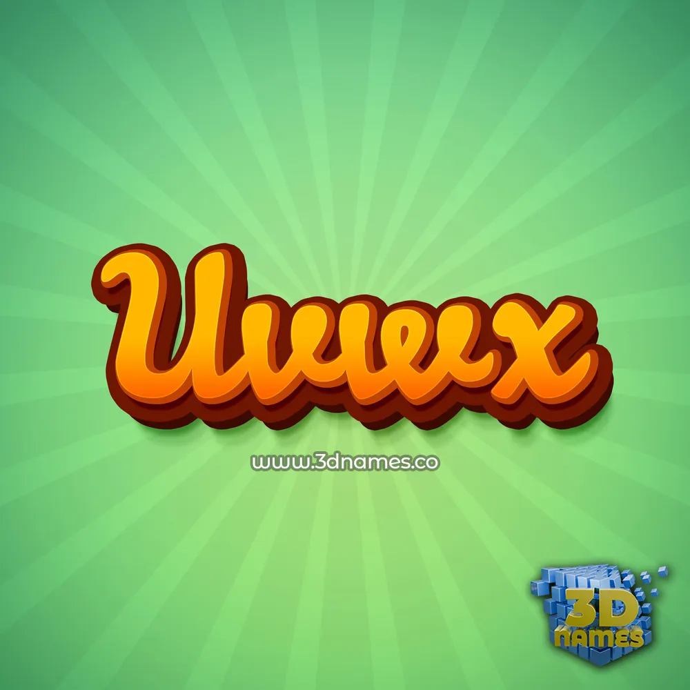 uvwx in Green Rays style - 3D name wallpaper