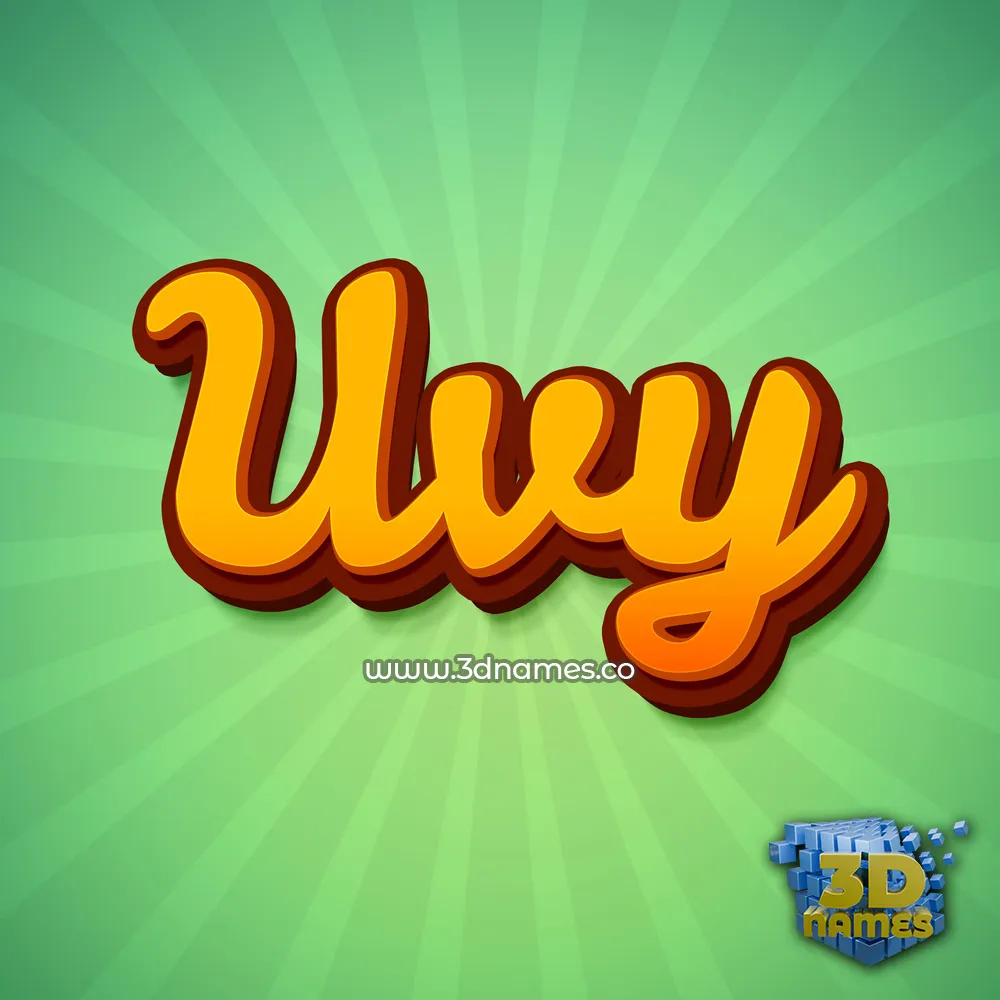 uvy in Green Rays style - 3D name wallpaper