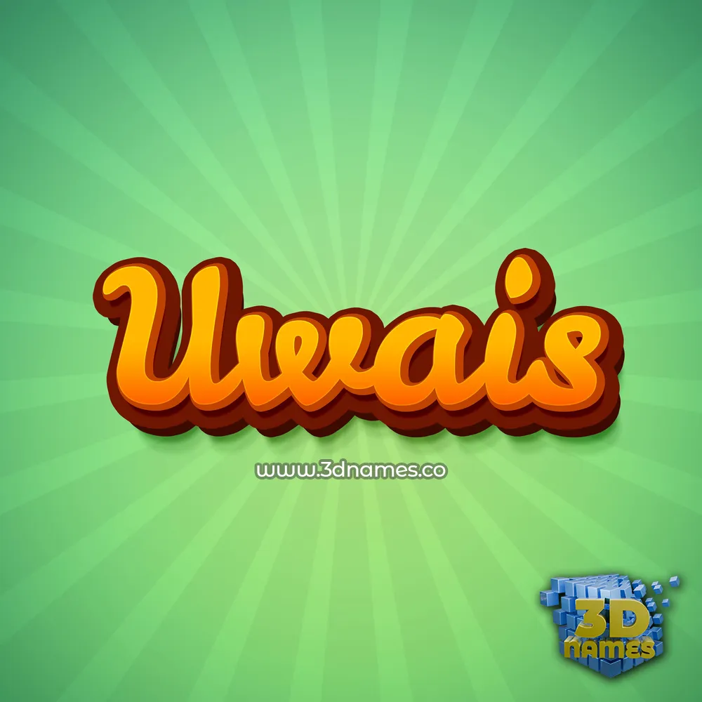 uwais in Green Rays style - 3D name wallpaper
