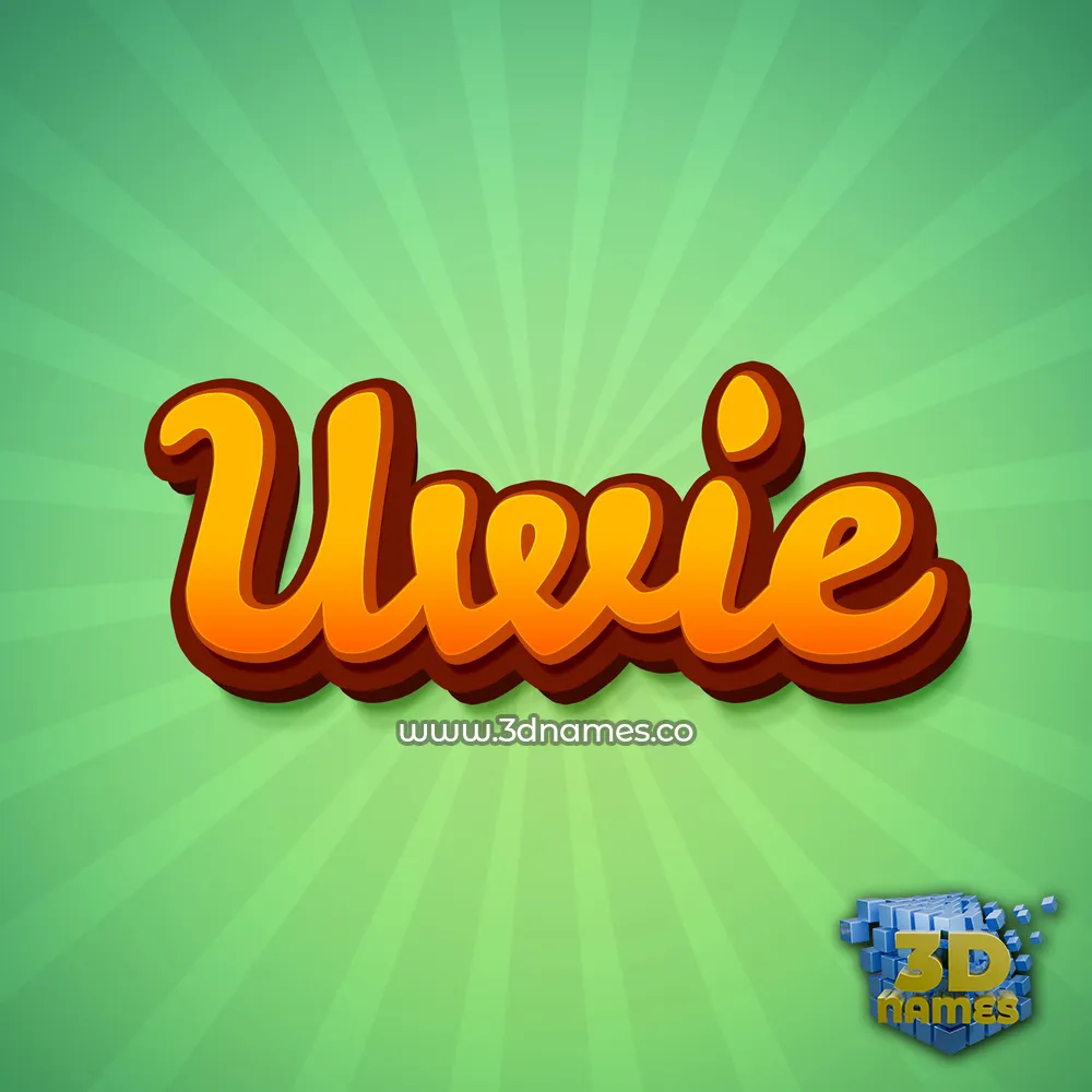 uwie in Green Rays style - 3D name wallpaper