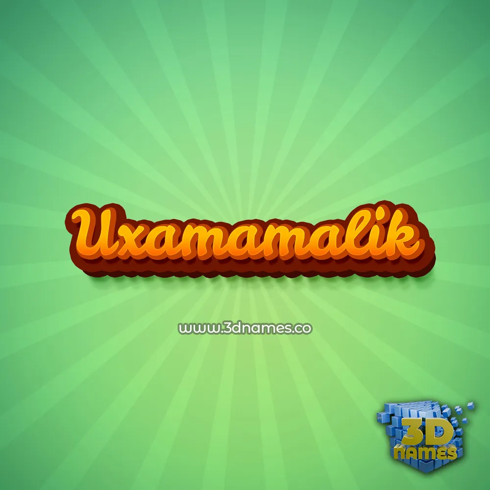 uxamamalik in Green Rays style - 3D name wallpaper