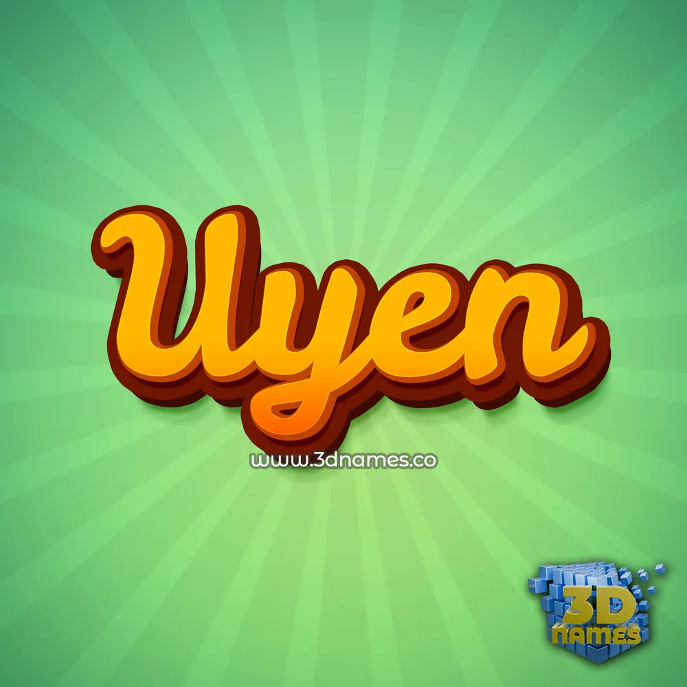 uyen in Green Rays style - 3D name wallpaper