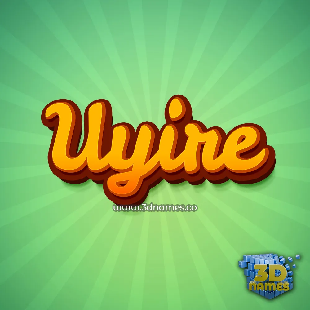 uyire in Green Rays style - 3D name wallpaper
