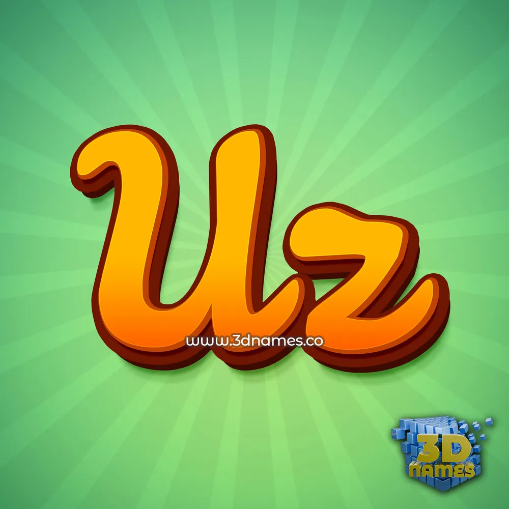 uz in Green Rays style - 3D name wallpaper