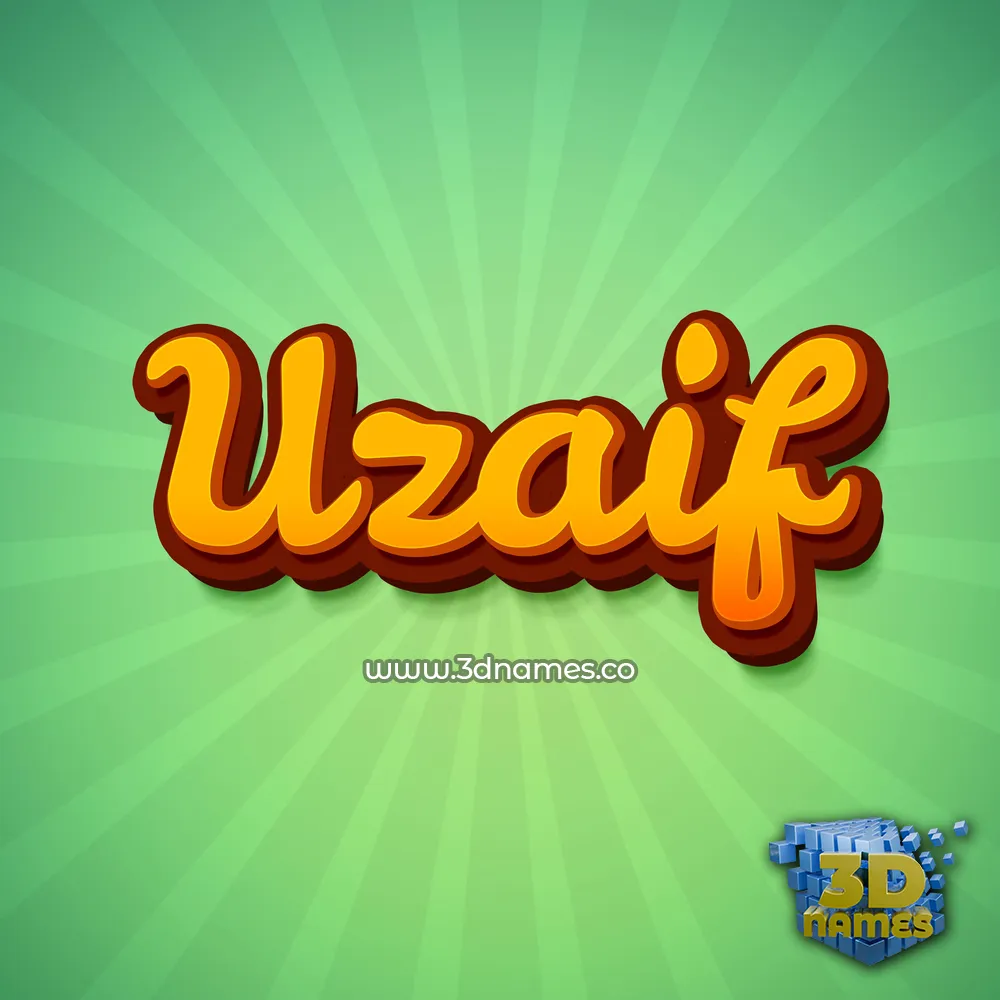 uzaif in Green Rays style - 3D name wallpaper