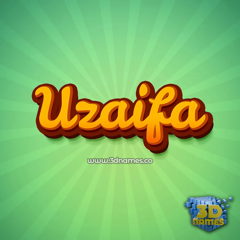 uzaifa in Green Rays style - 3D name wallpaper