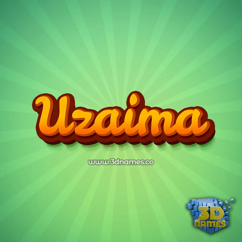 uzaima in Green Rays style - 3D name wallpaper