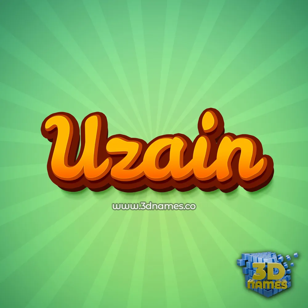uzain in Green Rays style - 3D name wallpaper