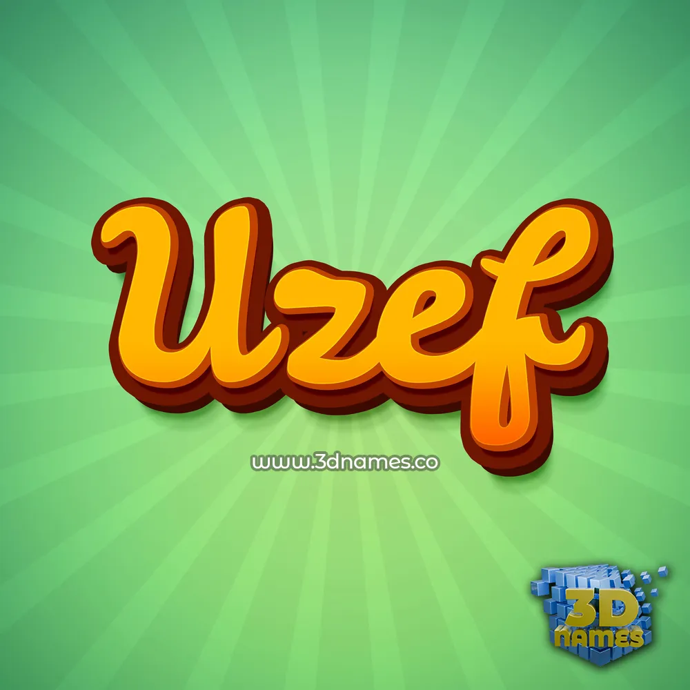 uzef in Green Rays style - 3D name wallpaper