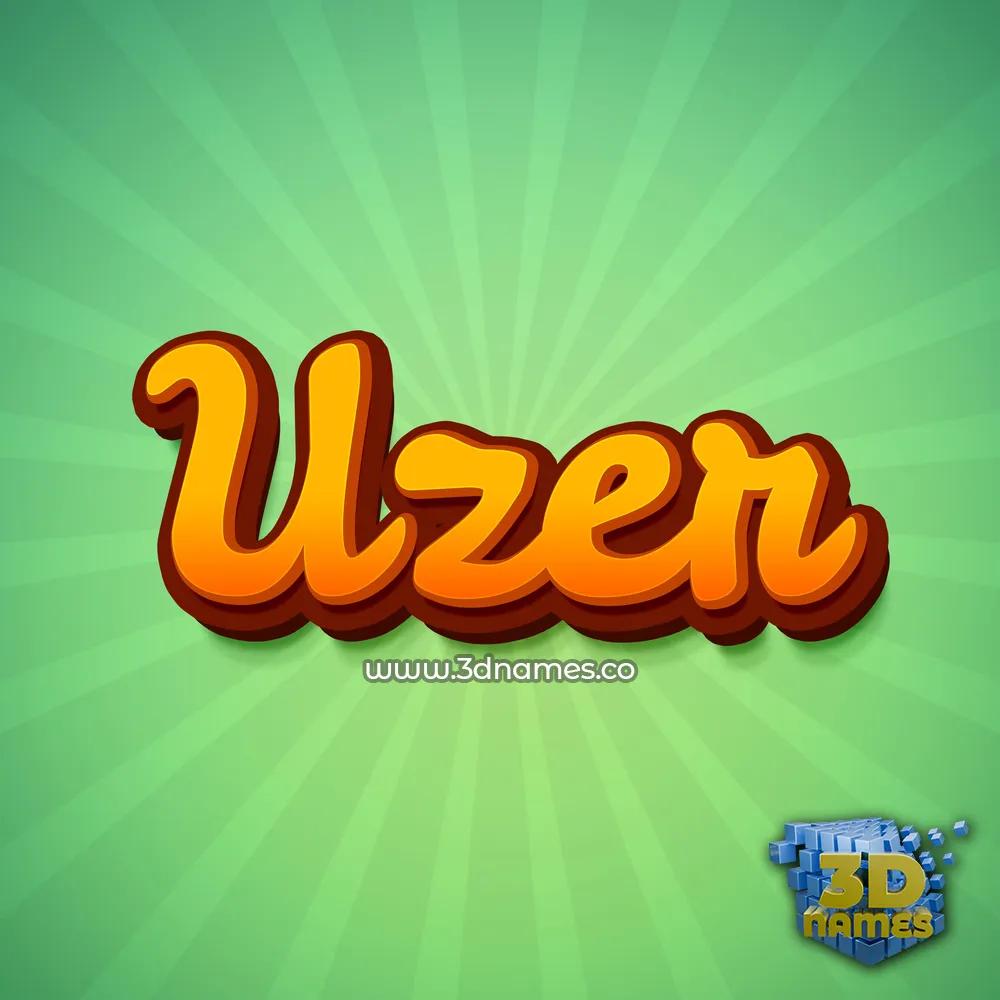 uzer in Green Rays style - 3D name wallpaper