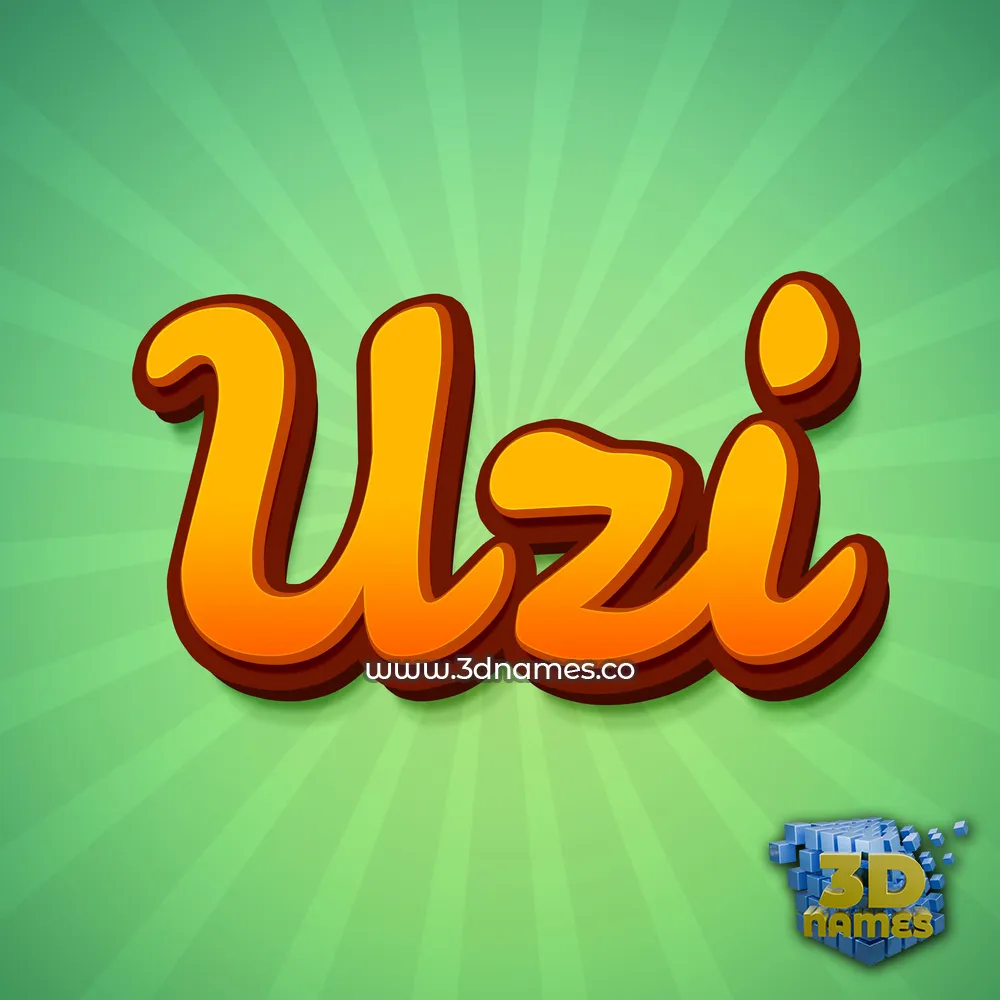 uzi in Green Rays style - 3D name wallpaper