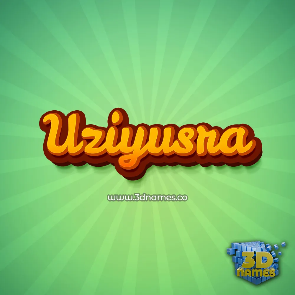 uziyusra in Green Rays style - 3D name wallpaper