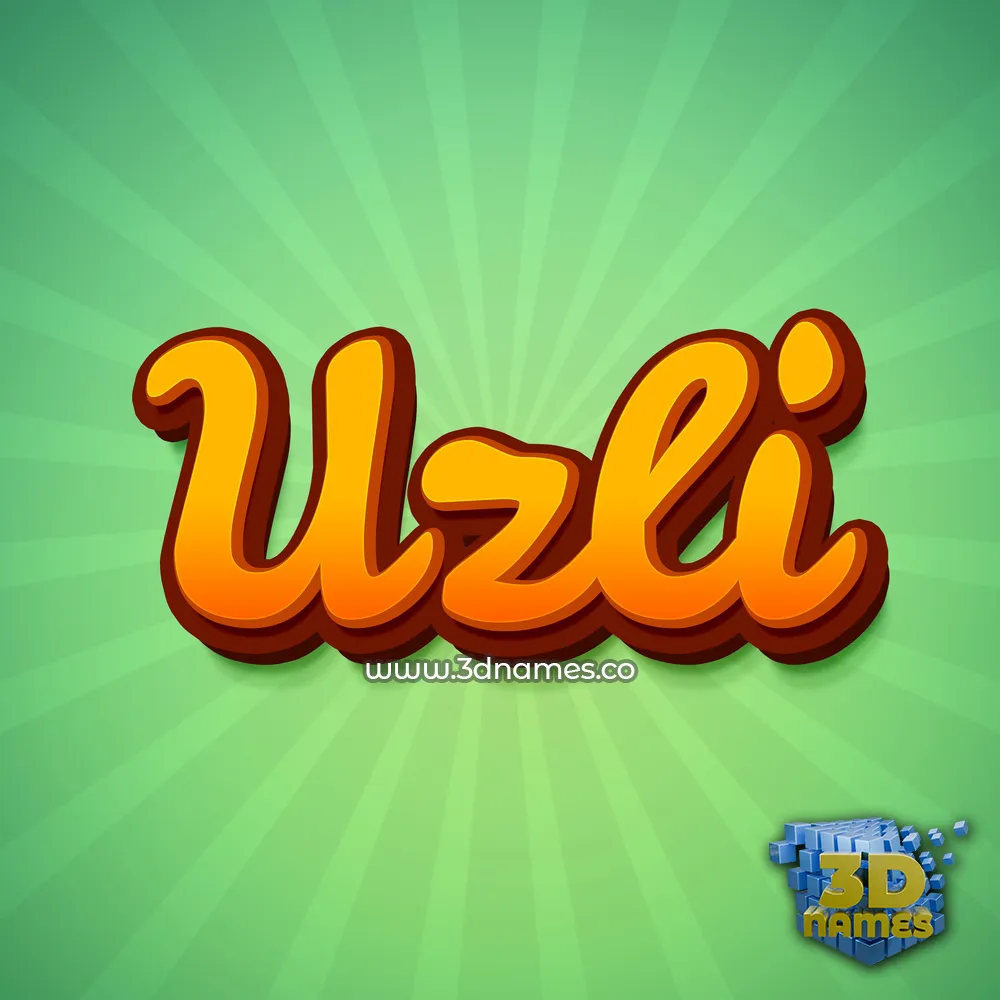 uzli in Green Rays style - 3D name wallpaper