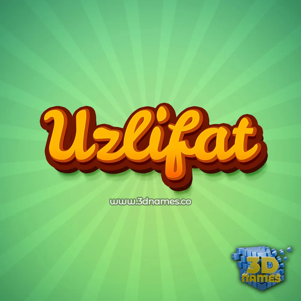 uzlifat in Green Rays style - 3D name wallpaper