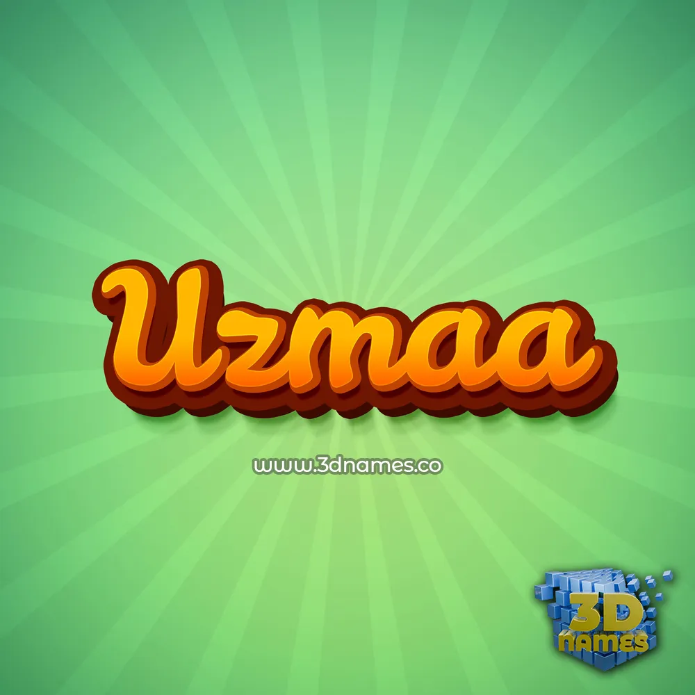 uzmaa in Green Rays style - 3D name wallpaper