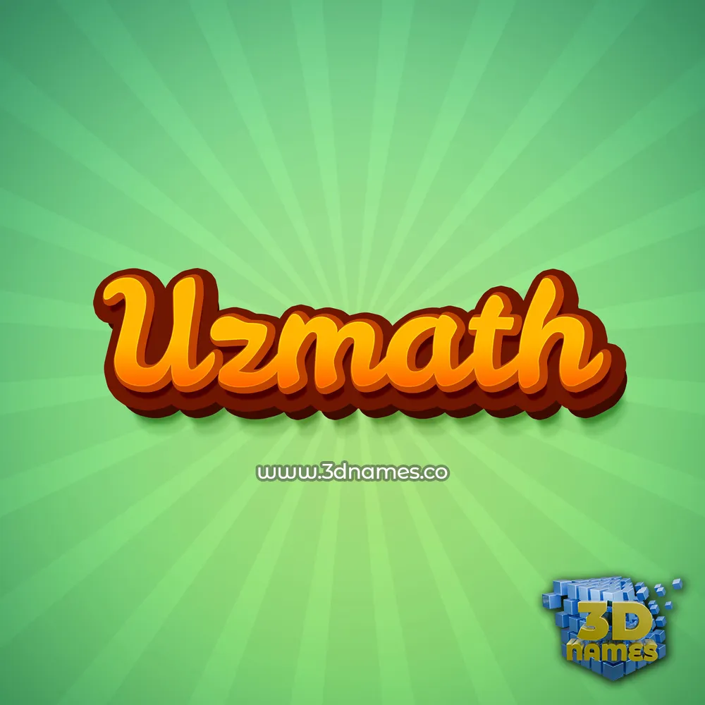 uzmath in Green Rays style - 3D name wallpaper