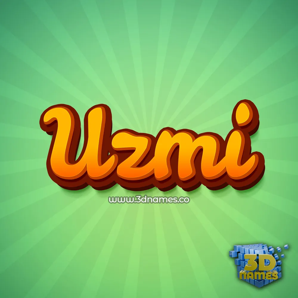 uzmi in Green Rays style - 3D name wallpaper