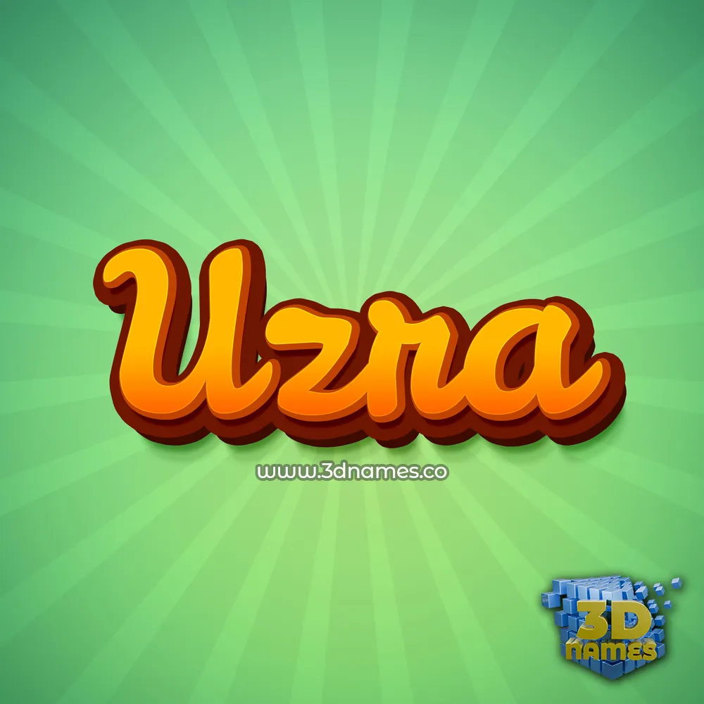 uzra in Green Rays style - 3D name wallpaper