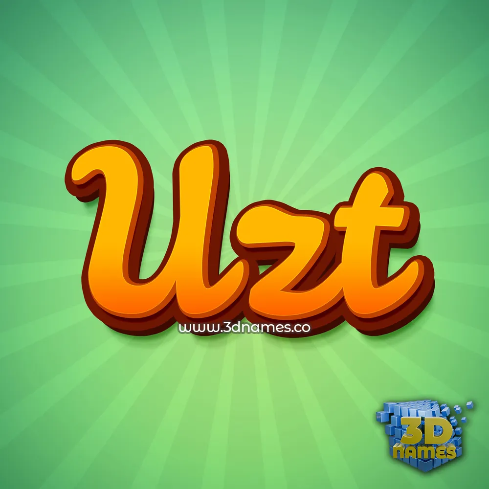 uzt in Green Rays style - 3D name wallpaper