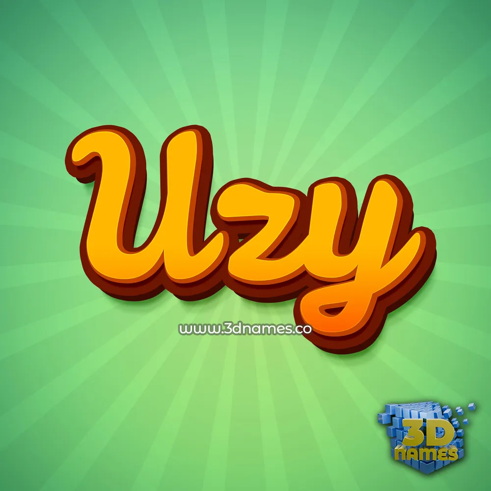 uzy in Green Rays style - 3D name wallpaper