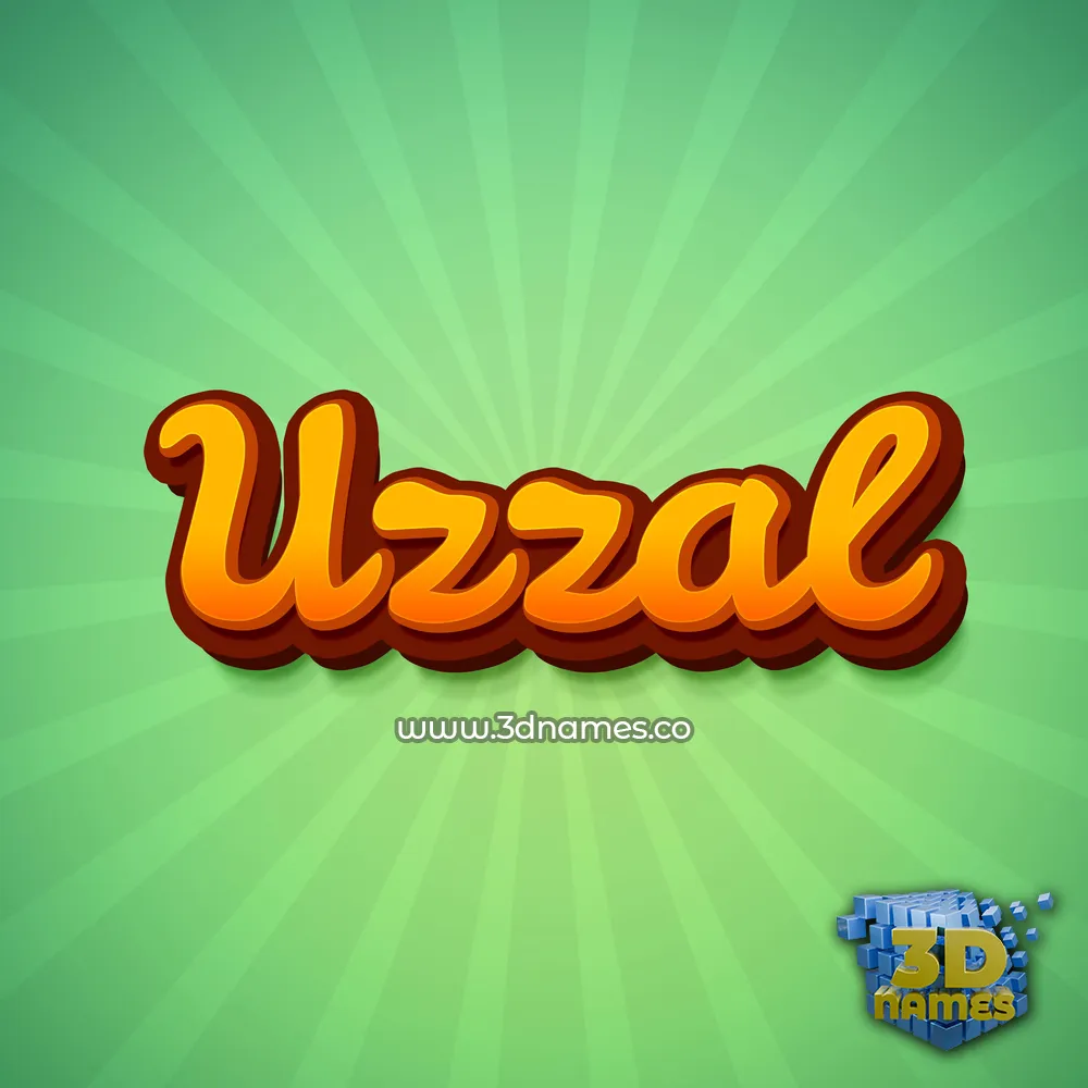 uzzal in Green Rays style - 3D name wallpaper