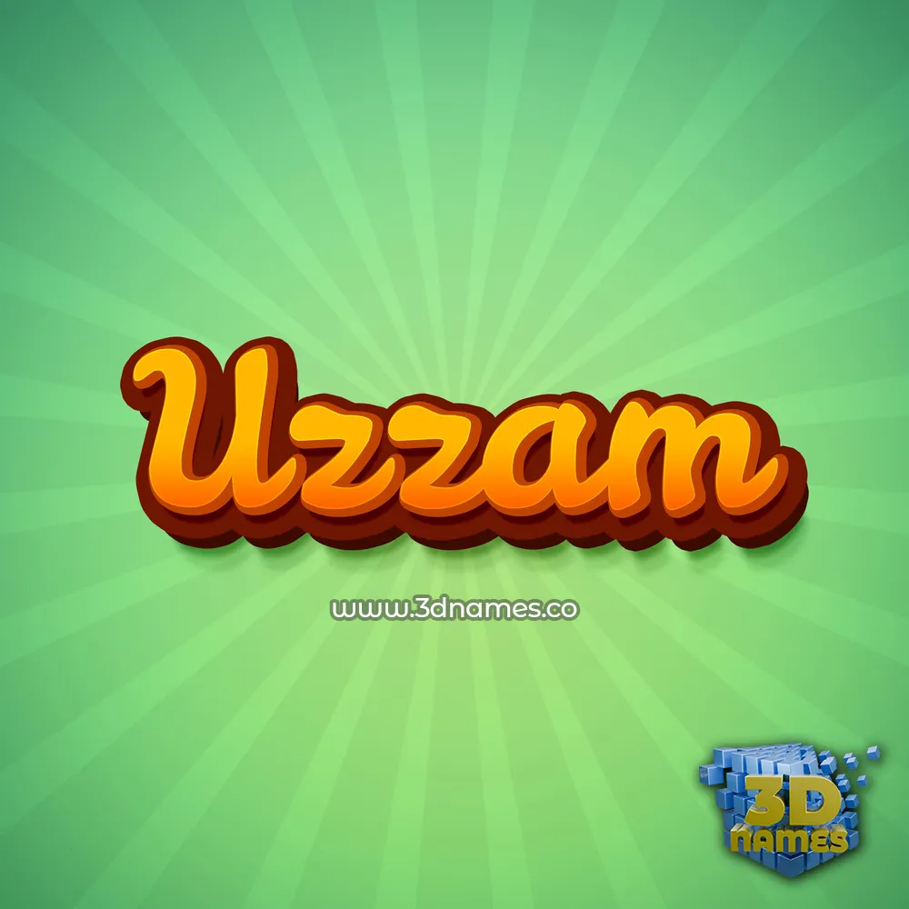 uzzam in Green Rays style - 3D name wallpaper