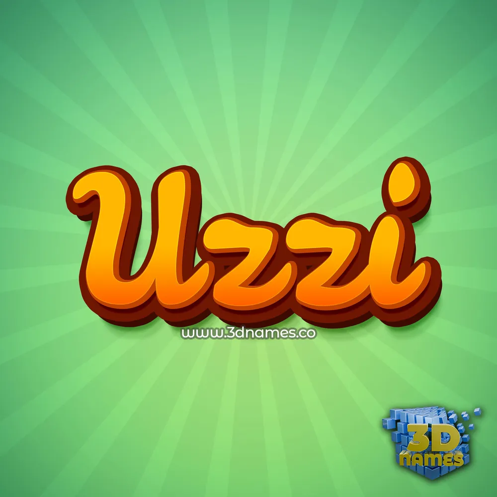 uzzi in Green Rays style - 3D name wallpaper