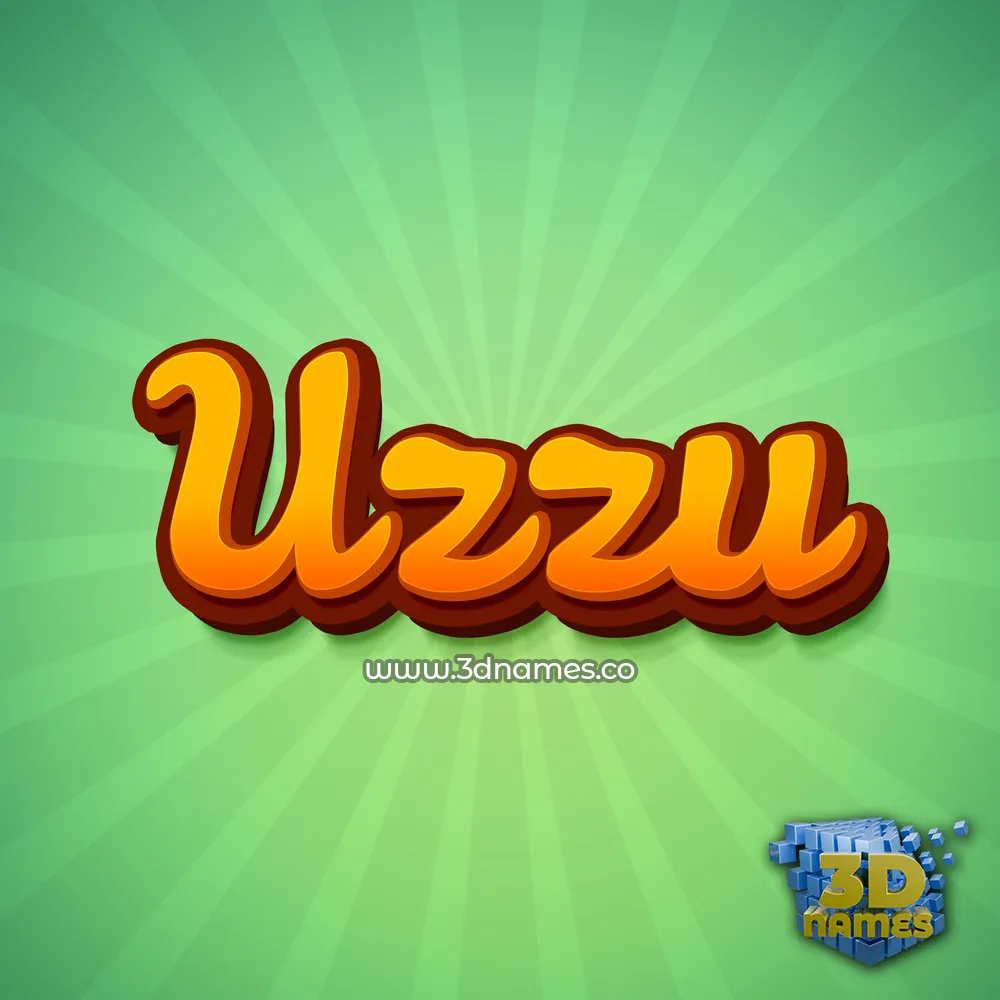 uzzu in Green Rays style - 3D name wallpaper