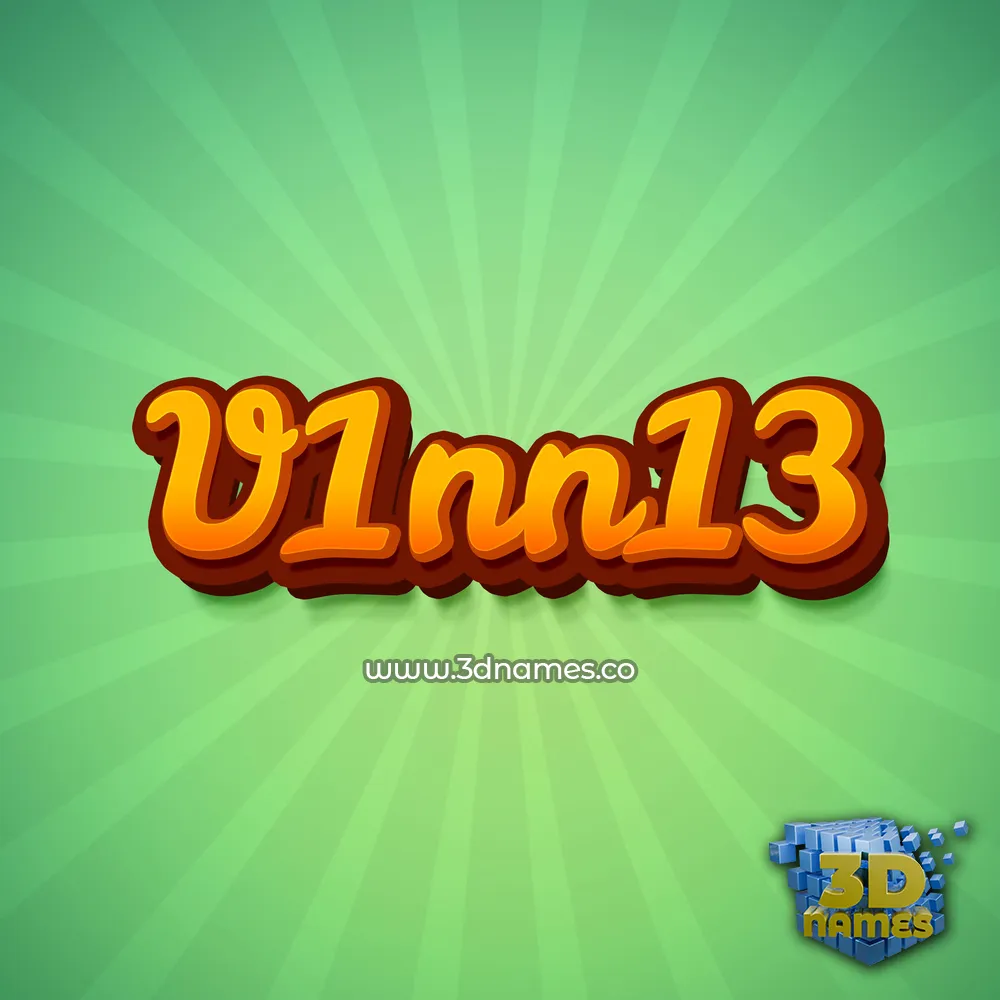 v1nn13 in Green Rays style - 3D name wallpaper