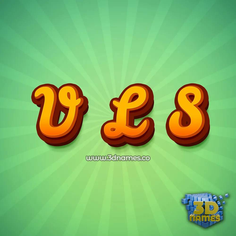v l s in Green Rays style - 3D name wallpaper