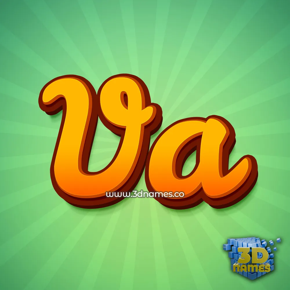 va in Green Rays style - 3D name wallpaper
