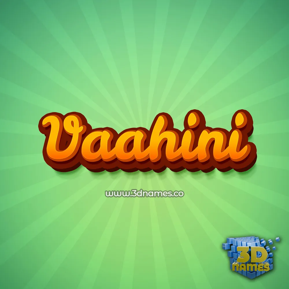 vaahini in Green Rays style - 3D name wallpaper