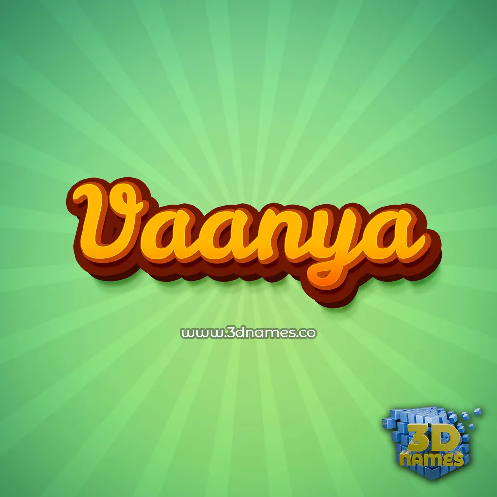 vaanya in Green Rays style - 3D name wallpaper