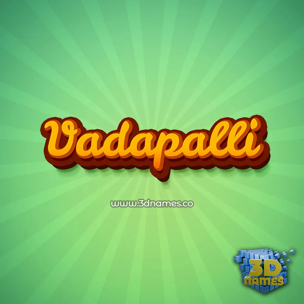 vadapalli in Green Rays style - 3D name wallpaper