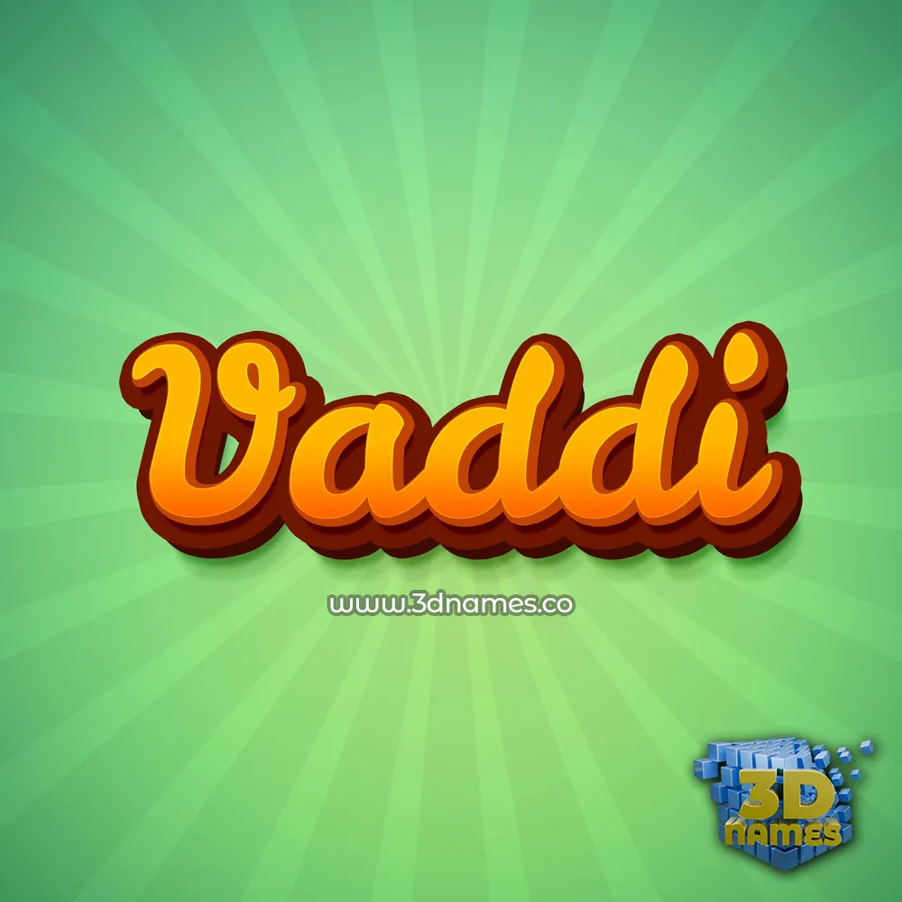 vaddi in Green Rays style - 3D name wallpaper